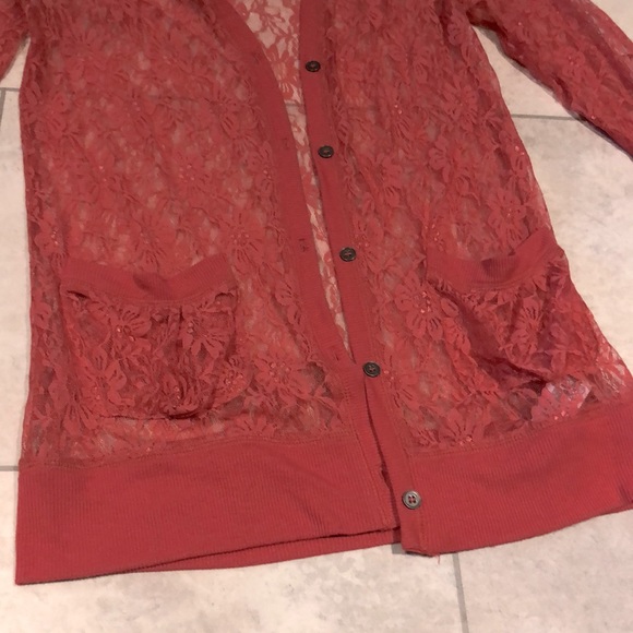 Coral, lace cardigan - Picture 3 of 3